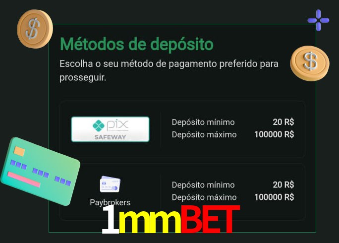 O cassino 1mmbet oferece uma grande variedade de métodos de pagamento